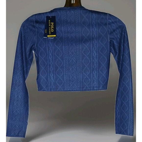 Polo Ralph Lauren Women's Performance Top Sz M Blue Super-Fitted Cropped... - Picture 1 of 7